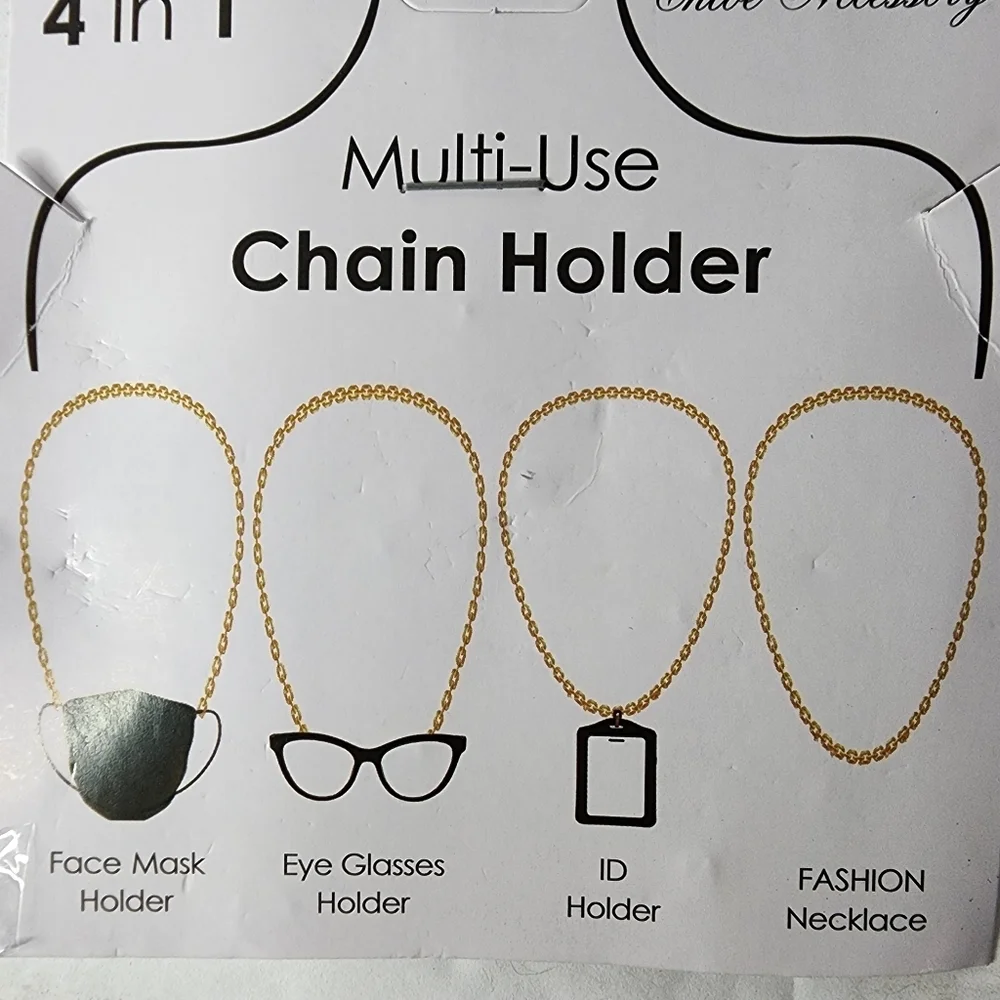 Gold Chain Natural Stone Eyeglass-Mask Lanyard Holder